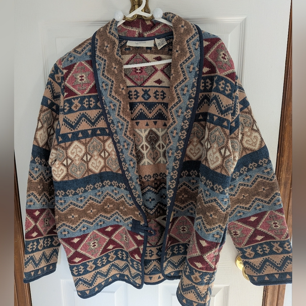 Thick Cotton Geometric Patterned Jacket Blazer